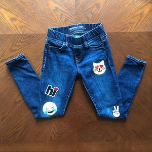 GAP girls Kids Jeggings with emoji patches size 7